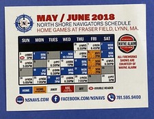 2018 North Shore Navigators Schedule ⚾️ Cool Minor Baseball Sked ⚾️ GREAT ‼️