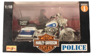 Harley Davidson Boston Police Department Maisto 1:18 Diecast Motorcycle Series 4 - Picture 1 of 3