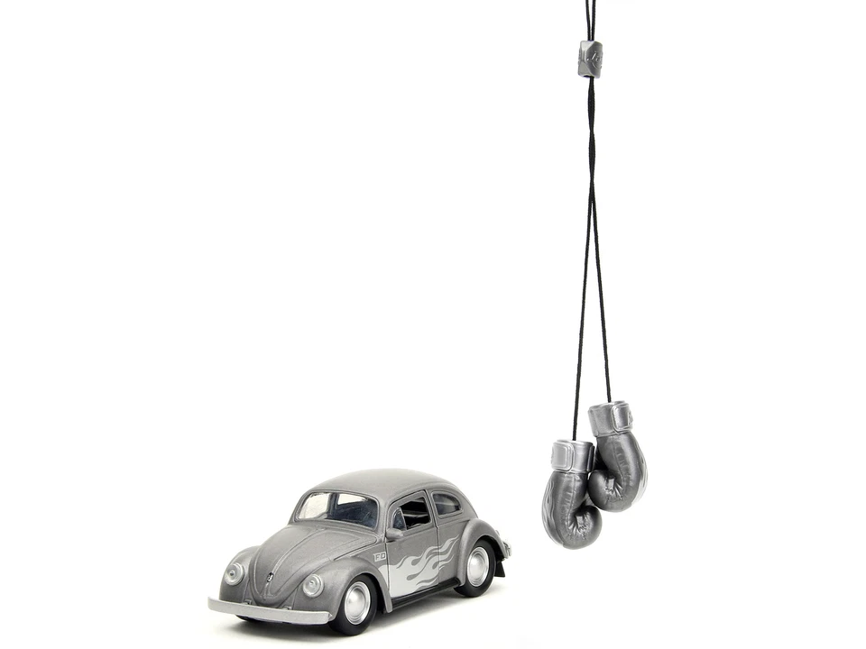 Jada JA34235 1959 Volkswagen Beetle Gray Metallic with Silver Flames 1/32