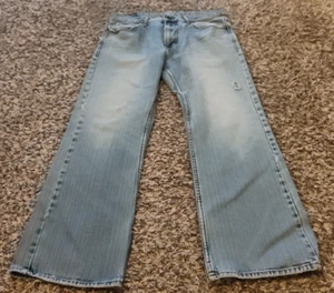 American Eagle Jeans Herren 33x30 (eigentlich 33x28) helle Waschung distressed Bootcut - Bild 1 von 11