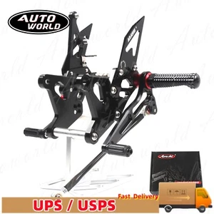 For Kawasaki Ninja ZX-6R ZX636 2006 2005 Racing Rearsets Footrest FootPeg Black - Foto 1 di 13