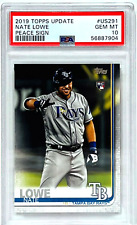 2019 Topps Update US291 Nate Lowe Peace Sign PSA Gem MT 10 Tampa Bay Rays Rookie