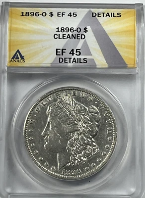 1896-O Morgan Dollar : ANACS EF45 Details - Image 1 of 2