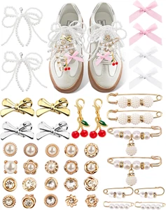 40 Pcs Shoe Charms for Sneakers Junk Charms for Women Shoe Lace Socks Contain Br - Picture 1 of 12