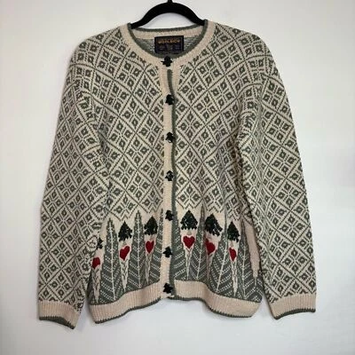 Suéter Woolrich Tree Estampado Corazón S Ramie Algodón Botón Cárdigan Exterior Foto 1 de 4