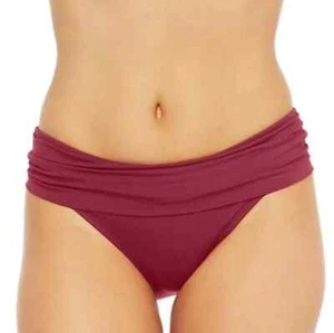 La Blanca Bikini Bottom Banded Hipster Size 12 NWT (A3) Wine - Picture 1 of 2