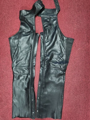 Interstate Leather Classic Originals Men's Black Leather Chaps XXLarge - Image 1 of 4