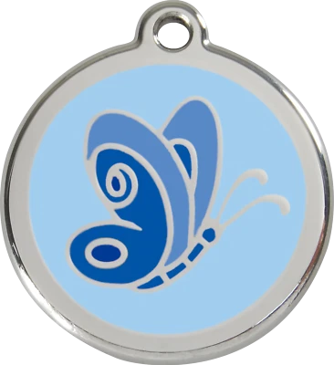 Stainless Steel Red Dingo Butterfly ID Collar Charm Dog Tag Pink Purple Blue - Image 1 of 3