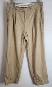 Mens LANVIN Boutique Chino Pants Stone Relaxed Leg Pleated Front Pant Size 50 - Picture 1 of 13