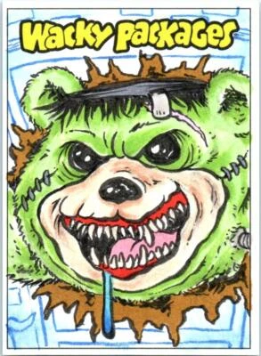 2024 WACKY PACKAGES ARTIST SKETCH CARD BUILD  A BEAST by B NYGMA    4028 - Image 1 of 2