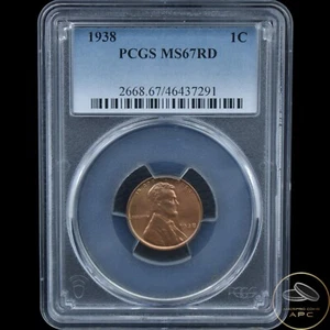 1938 Lincoln Cent PCGS MS67RD High Grade Red Beauty - Picture 1 of 2