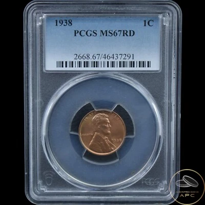 1938 Lincoln Cent PCGS MS67RD High Grade Red Beauty - Image 1 of 2
