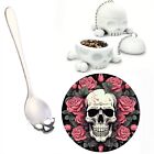 Alternative Tea Set: Skull Infuser + Shaped Spoon + Mini Drip Mat in travel bag