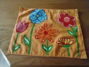 Lot Of 4 TAG Orange FLORAL Cotton Placemats ARTISTIC ECLETIC 18 " X 14" - Picture 1 of 10