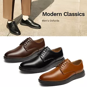 Men's Lightweight Dress Breathable Lace-Up Comfortable Oxfords Casual Shoes - Picture 1 of 19