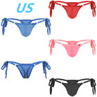 US Mens T-Back Briefs Lace-up G-String Thongs Bulge Pouch Panties Underpants