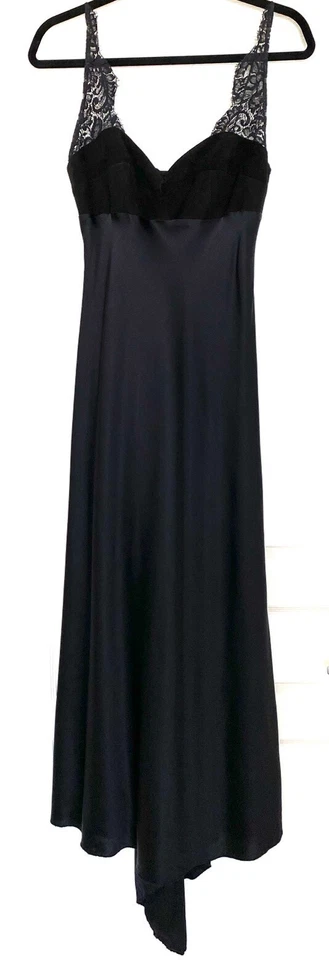 Vestido Falda NICOLE MILLER Colección Negro Gamuza Cuero y Encaje Satinado con Tren 4 Foto 1 de 4