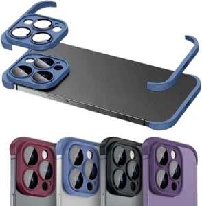 For iPhone 16 15 14 13 Pro Max Camera Lens Corner Edge Protector Frameless Case - Picture 1 of 15