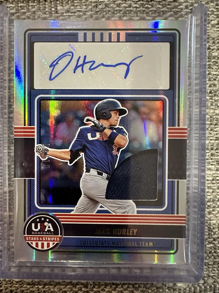 2023 Panini Stars & Stripes Jack Hurley GAME WORN PATCH AUTO /10 Diamondbacks - Image 1 of 2