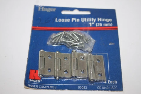 2 Pair 1" Box Chest Hinges Loose Pin Hinge Hardware Cover