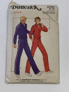 Top y Pantalones Butterick 5199 Misses M Patrón Medio Años 70 80 Joggers Tejido Elástico - Imagen 1 de 3