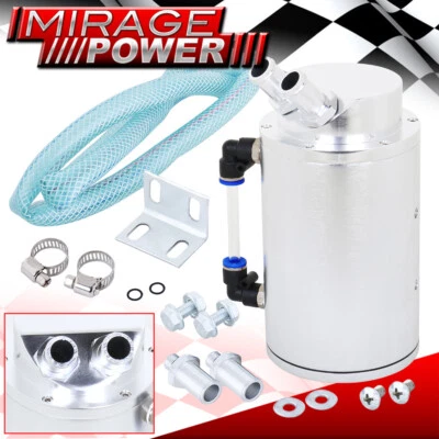 Silver Aluminum Cylinder Oil Catch Reservoir Tank Can 350ML JDM Engine For VW Foto 1 de 2