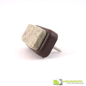 Profi Nagelgleiter 2 Stifte Möbelgleiter 30x18mm Wollfilz Gleiter Filz braun - Picture 1 of 7