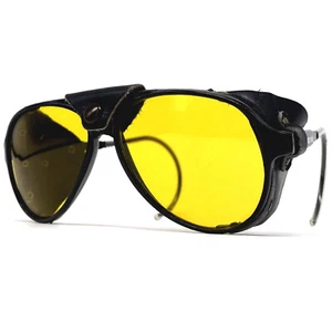 NOS vintage BOLLE "IREX 100" glacier sunglasses - France 80's - Large - Yellow - Bild 1 von 8