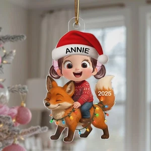 2D flach kleines Kind personalisiert Acryl Ornament, individueller Weihnachtsschmuck - Bild 1 von 10