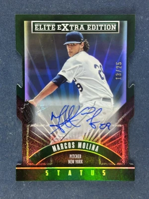 2015 Elite Extra Status Green Marcos Molina Autograph Mets /25 - Image 1 of 2