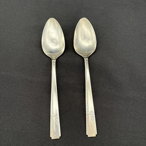 2 cucchiaini da portata Oneida Prestige Heirloom GRENOBLE placcato argento 1938 *a - Foto 1 di 6
