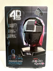 NUEVO 4D Build, Squid Games Manager Máscara Modelo 3D Kit Puzzle Netflix con Soporte - Imagen 1 de 4