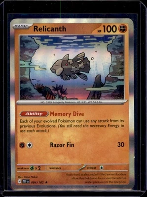 Relicanth SV05: Temporal Forces Pokemon 084/162 Holo Rare NM+ - Image 1 of 2