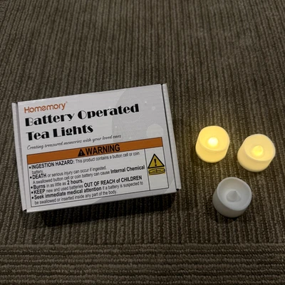 Homemory 12PCS Flickering LED Tea Light Candles Battery (200 + hours) - Image 1 of 4