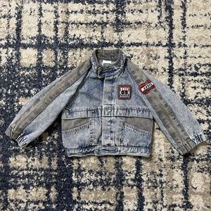 Vintage Little Levi’s Formula 1 Time Trials Denim Jean Jacket Size 2T 3T - Picture 1 of 14
