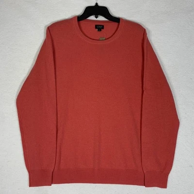 J Crew  100% Cashmere Crewneck Sweater Mens Coral Red Size Large Pullover - Image 1 of 4