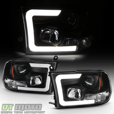 Faros proyectores de tubo LED negros para Dodge Ram 1500 2500 3500 2009-2018 Foto 1 de 4