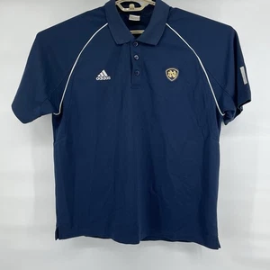 Camisa polo de manga corta Adidas Notre Dame para hombre talla grande azul marino transpirable - Imagen 1 de 9