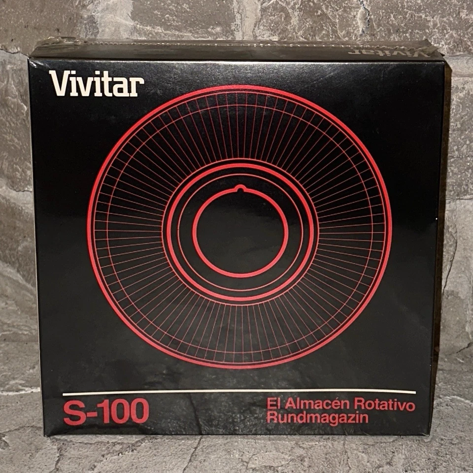 Vivitar S-100 Rotary Slide Tray Gray Holds 100 2x2 Slides With Box