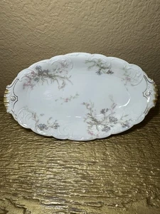 Haviland Limoges France Schleiger Pink &Blue Floral Oval Platter Tray 8.25” - Picture 1 of 6
