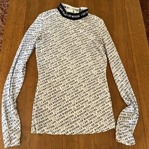 Monki white sheer Mesh Long Sleeve Top XS “I am” - Picture 1 of 5