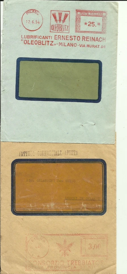 2 BUSTE CON TIMBRO TARGHETTA ROSSA REPUBBLICA - Immagine 1 di 2