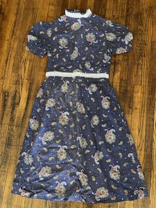 Vintage 70er Handmade Prärie Kleid Romantisch Landhaus Kern Spitze Paisley Blumen - Bild 1 von 6