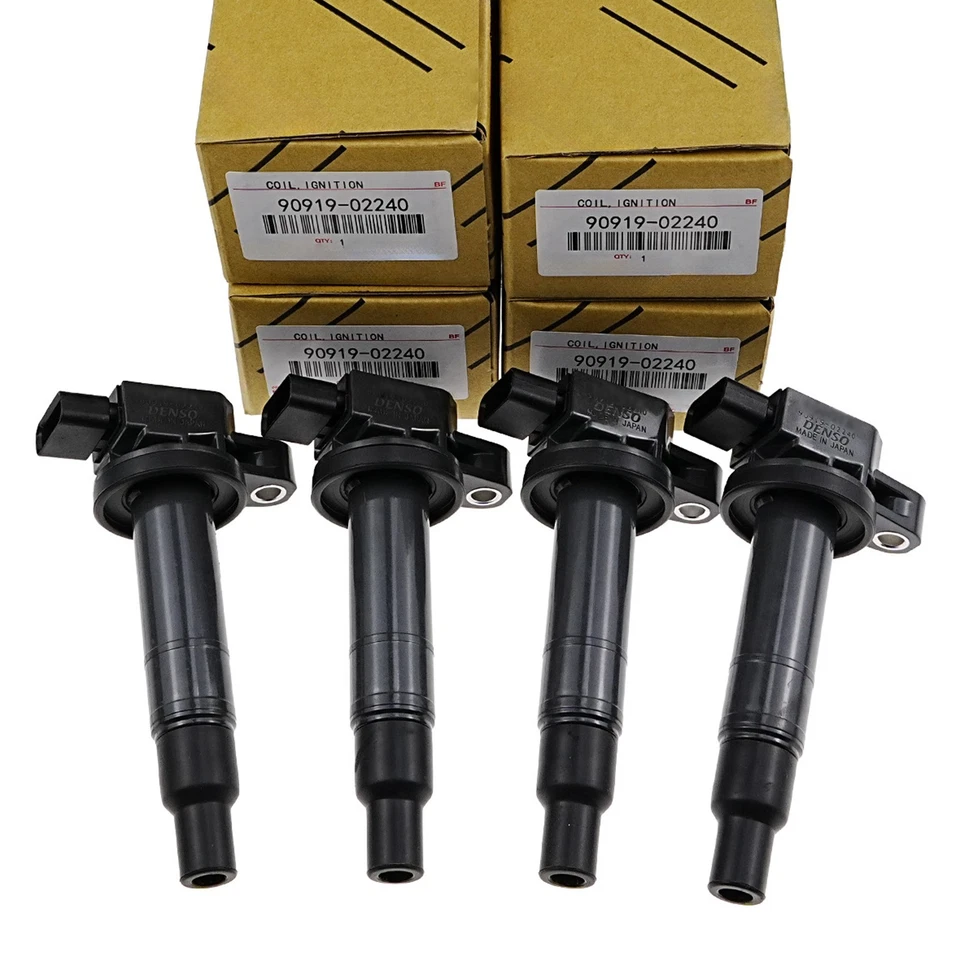 4Pcs OEM 90919-02240 Ignition Coils For 2001-2010 Toyota DENSO Yaris Prius Echo - Image 1 of 4