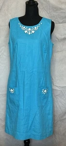 Nine West Sz 12 Radiant Blue Embellished Tank Dress - Picture 1 of 9