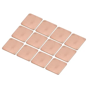 Dissipateur thermique cuivre coussin cale 20 mm x 20 mm x 1,2 mm dissipateur thermique conducteur 12 pièces - Photo 1/5