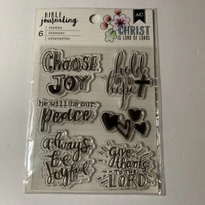 Conjunto de 6 estampillas transparentes de diario bíblico dichos y frases de Dios religioso - Imagen 1 de 2