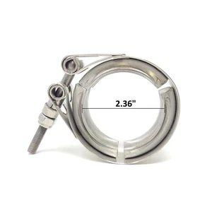 2.36" Exhaust V-Band Clamp Stainless Steel Turbo Downpipe Heavy Duty 60 mm - Picture 1 of 12