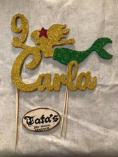 Cake Topper Sirena Personalizzabile In Legno