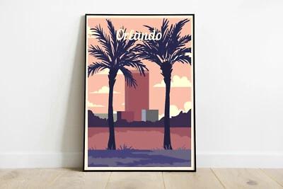 Orlando travel poster, Orlando retro print, USA vintage travel print - Image 1 of 4